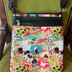 Disney Parks Mickey Mouse Crossbody Handbag Exclusive Classic Collage Pattern